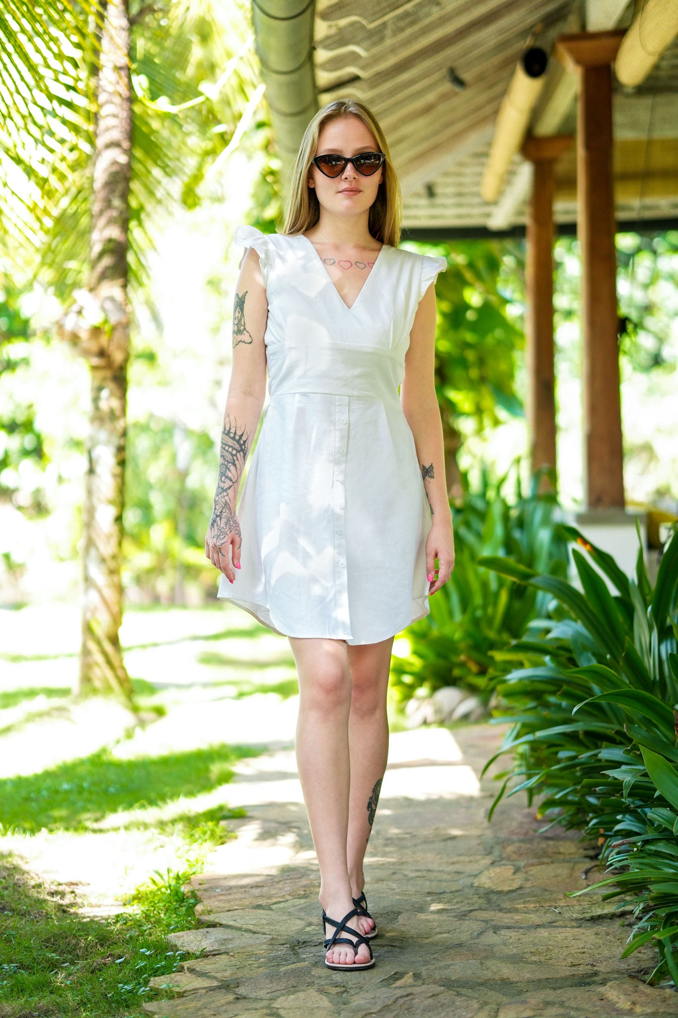 Linen mini princess dress