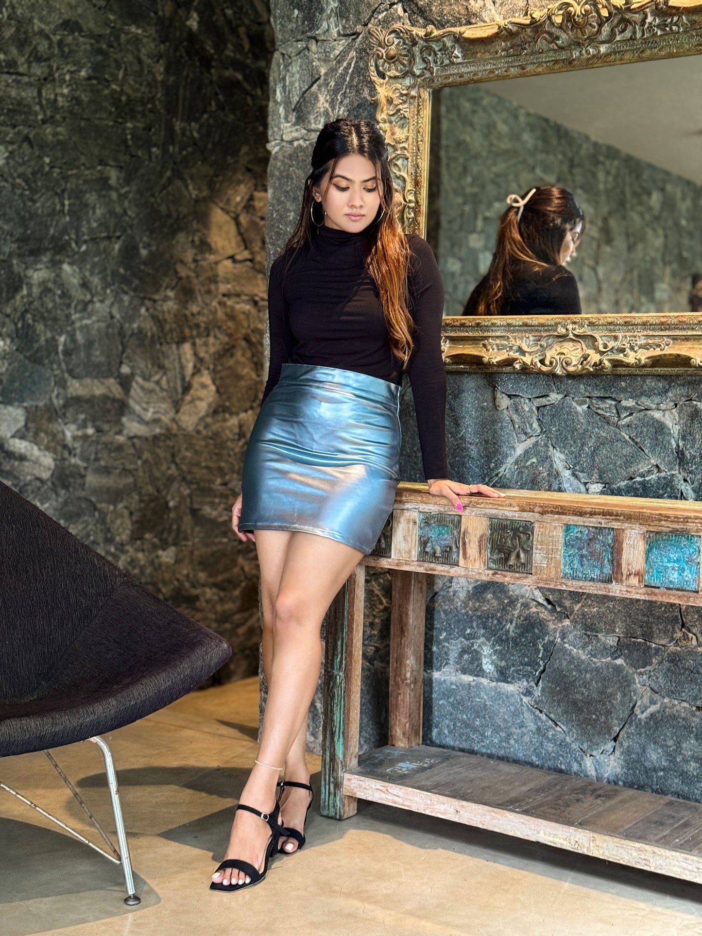 Leather Midi Skirt